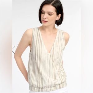 Splendid NWT Striped Canyon Cross Tank Top Large White Tan Sleeveless